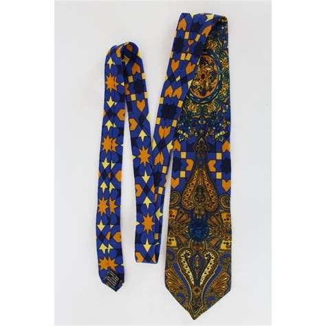 vintage gianni versace couture tie blue black zodiac|Gianni Versace Tie for sale .